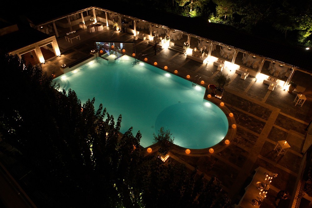 Grcka hoteli letovanje, Agia Triada, Sun Beach,bazen noću